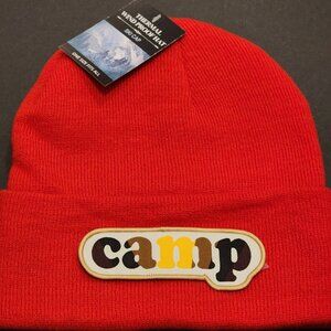 camp (camo) Knit Cuffed Beanie in Red
